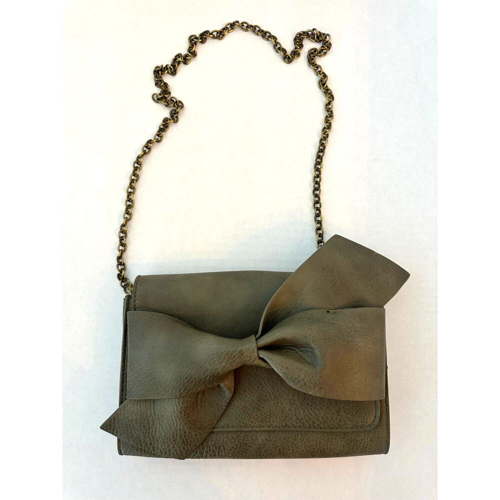 Anthropologie Bella Bow Vegan Leather Crossbody Bag